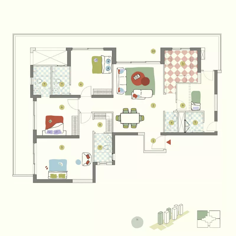 Max Estates 3BHK 2100 sqft Floor Plan